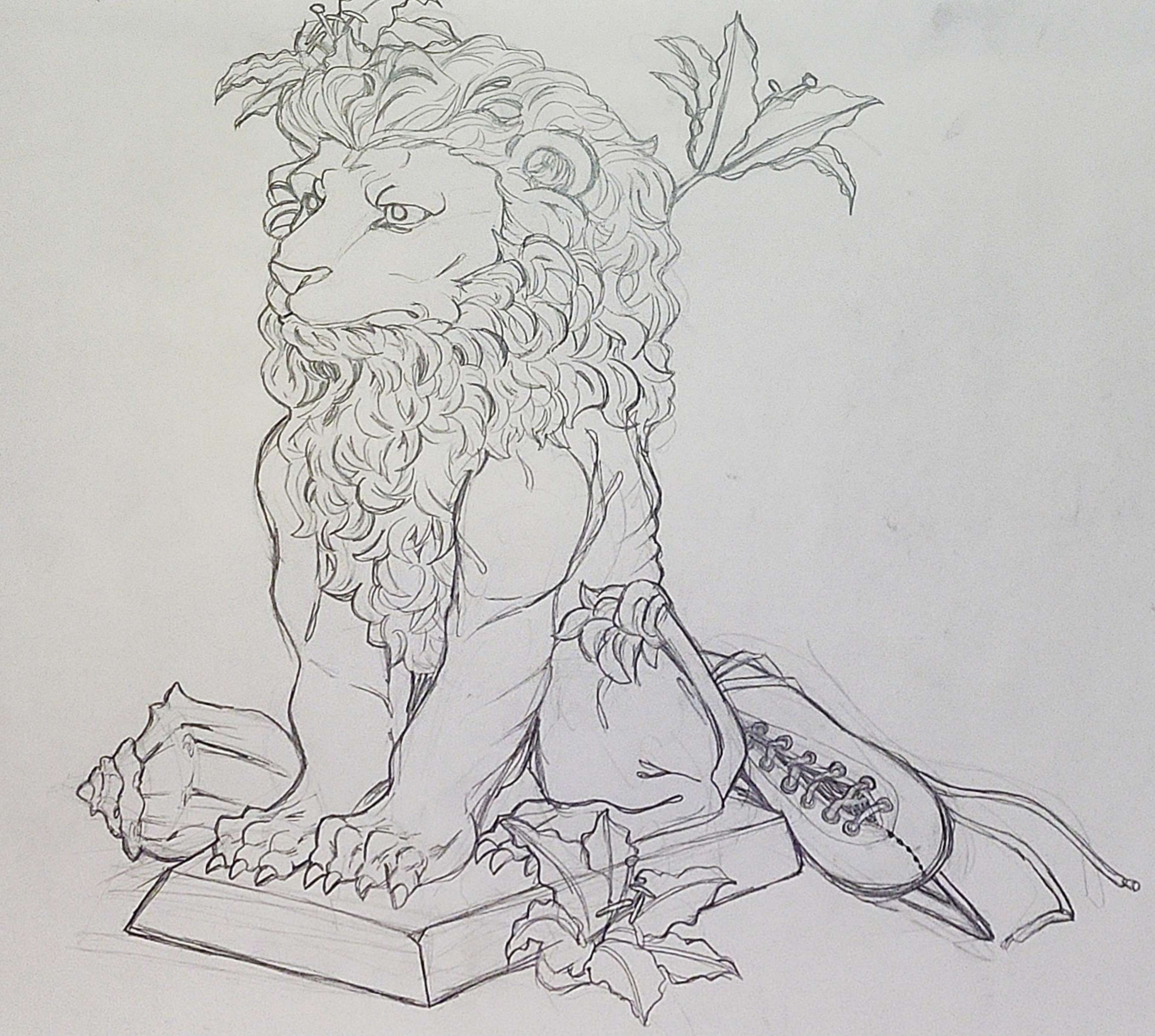 sharpie lion still life