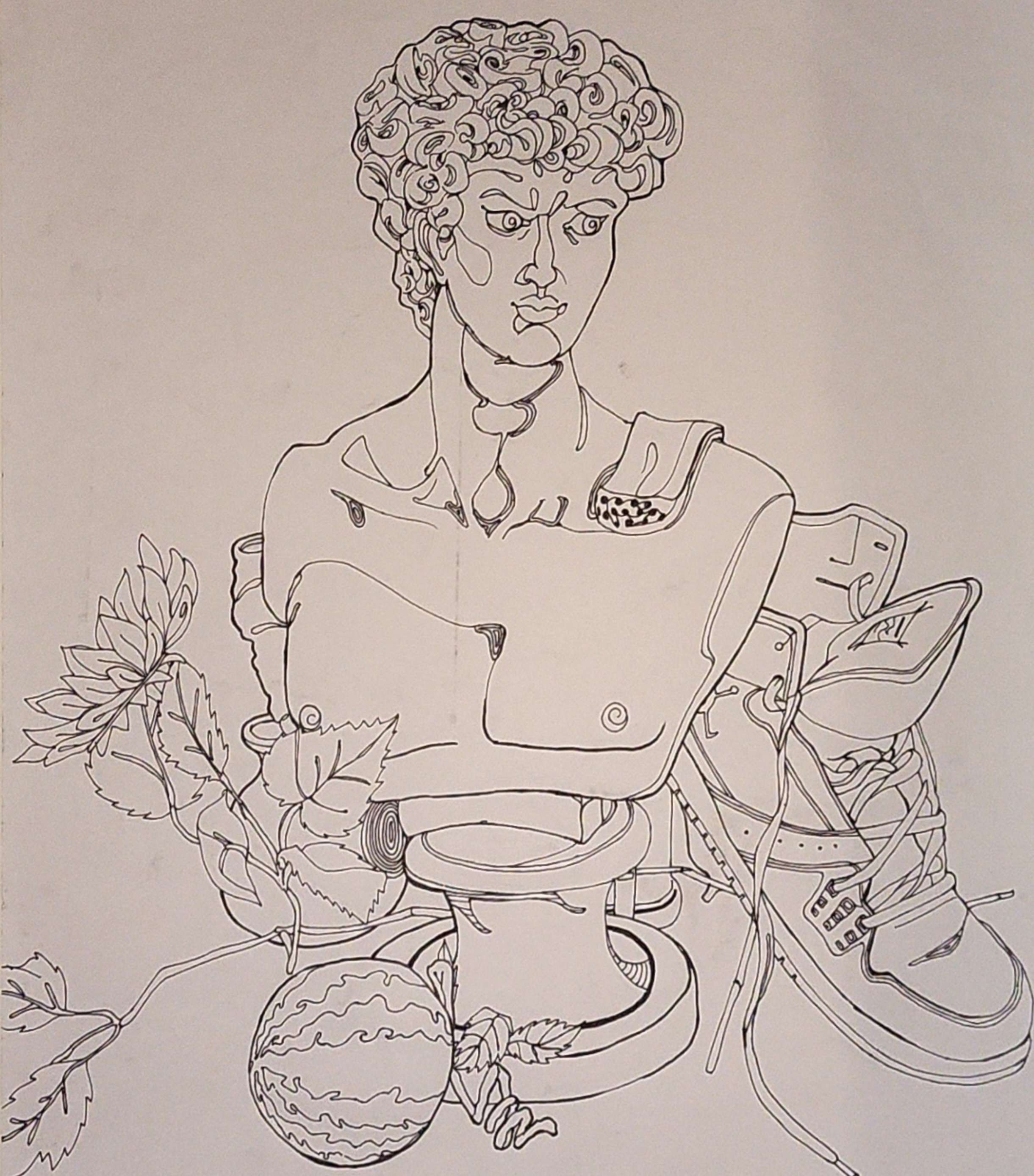 sharpie david still life