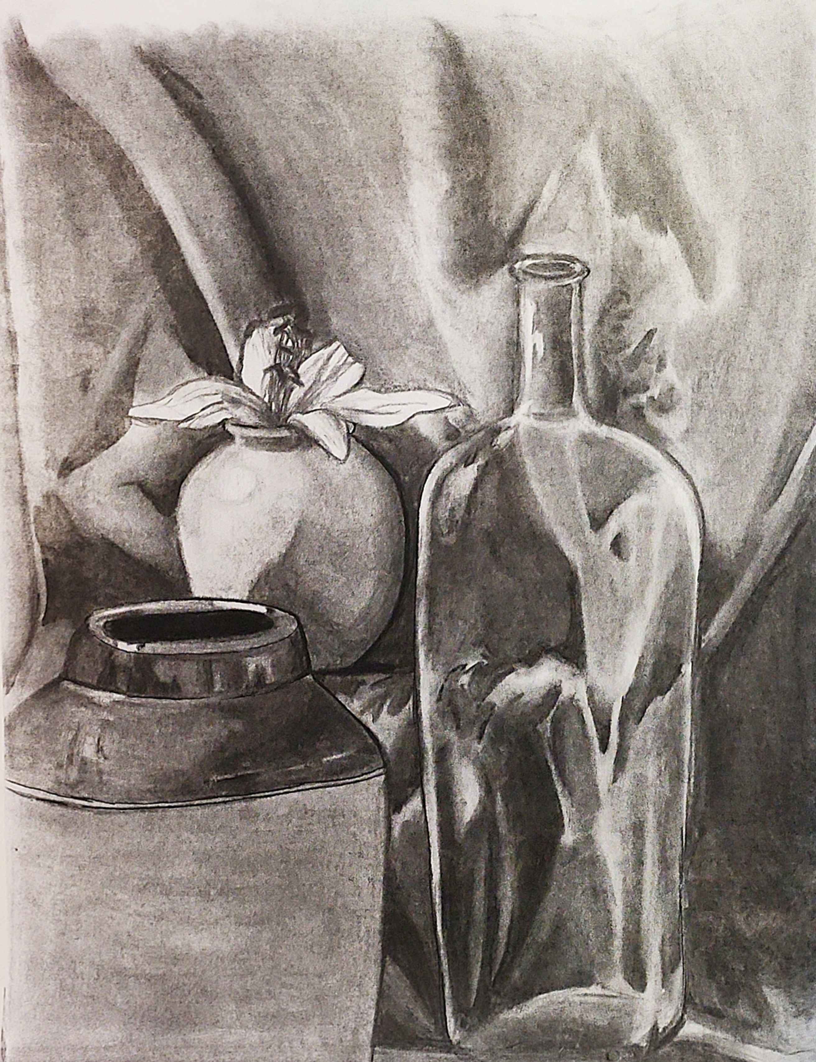 charcoal still life