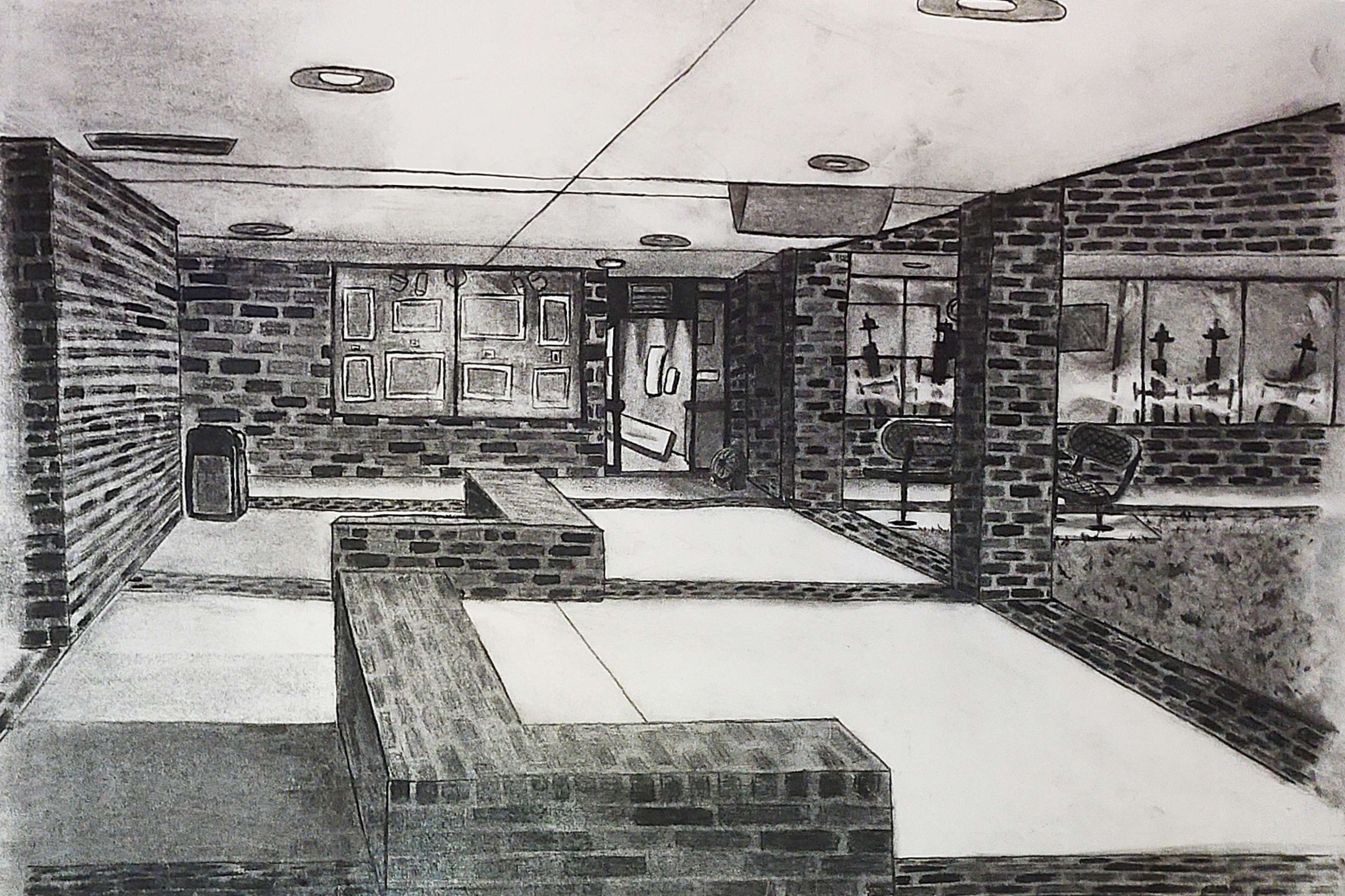 charcoal hallway