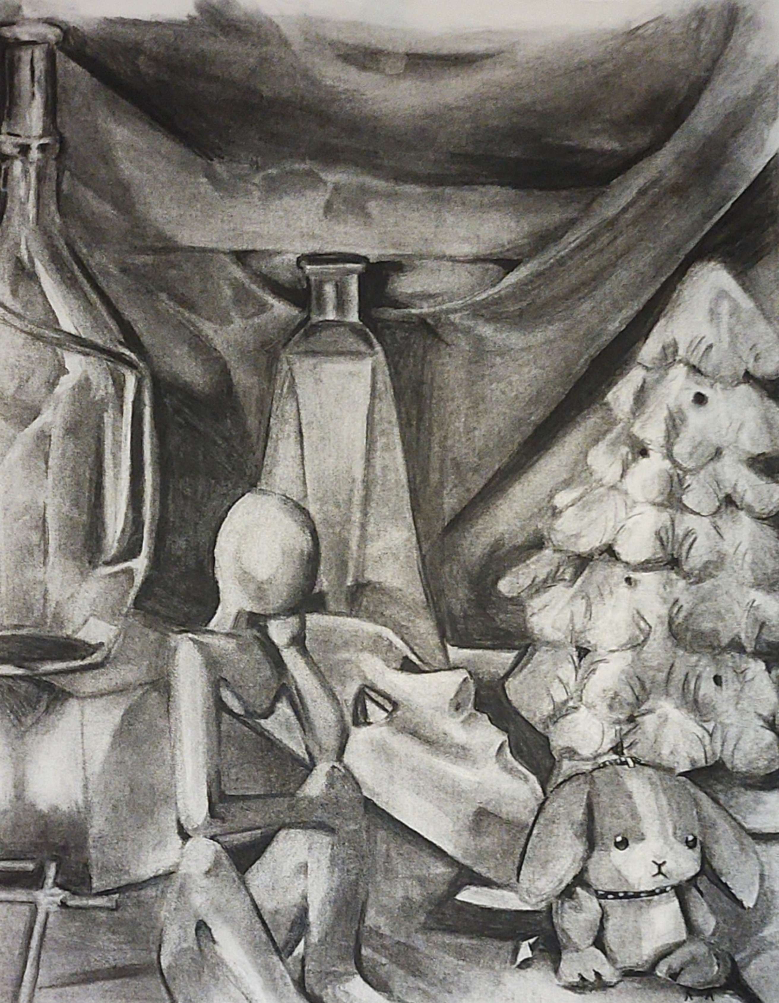 charcoal still life