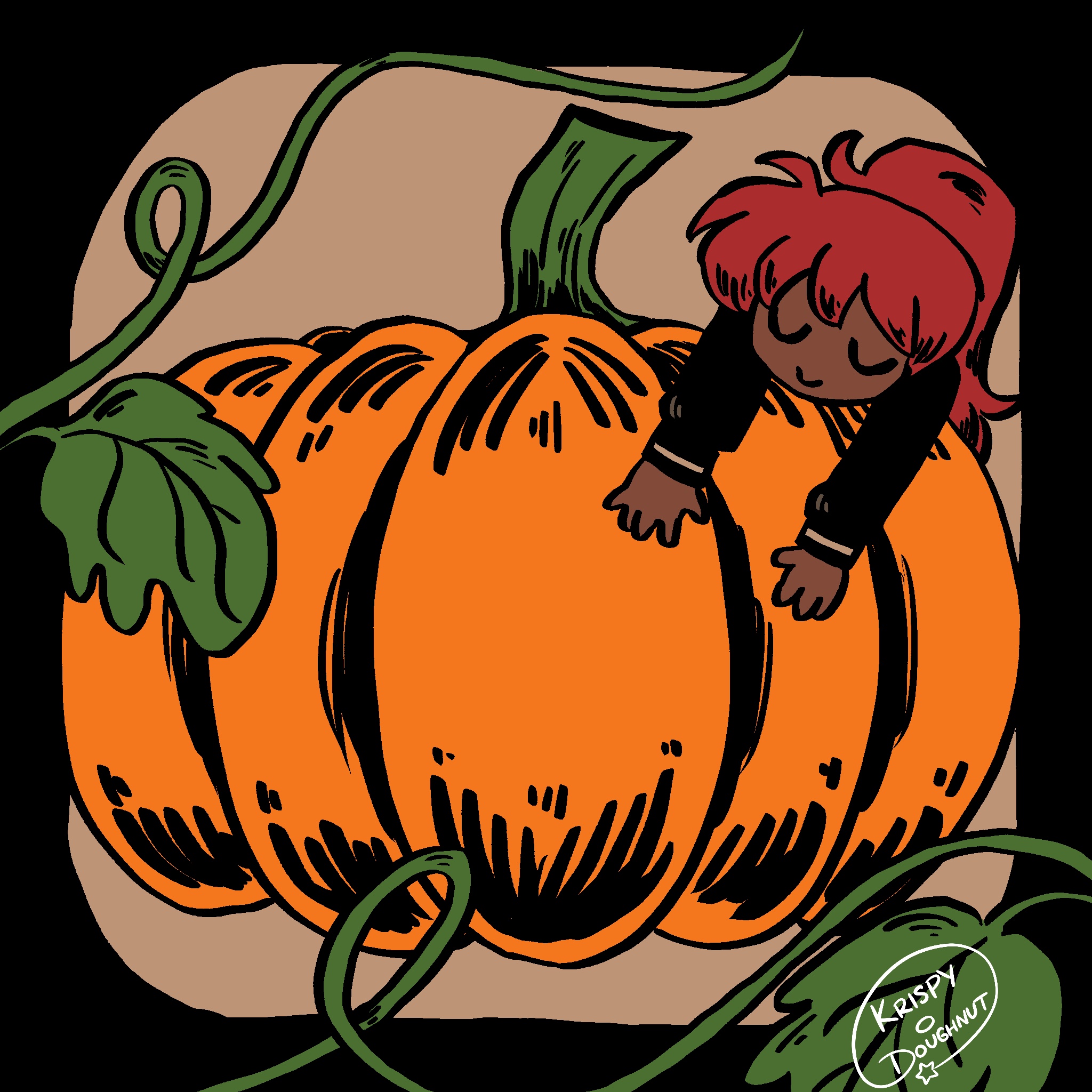 leroux sleeping on pumpkin