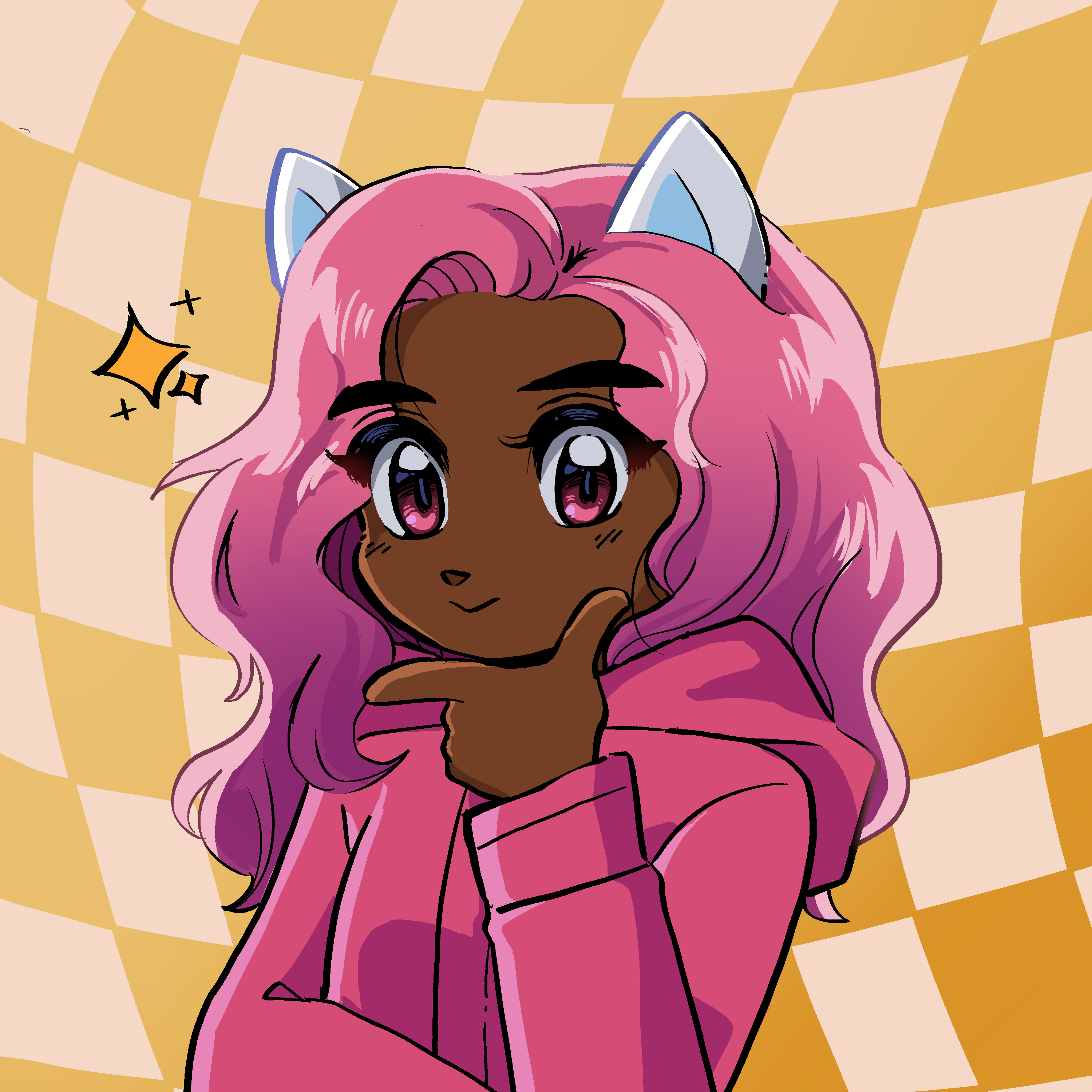 my heartopia sona with animal ears and pink hair