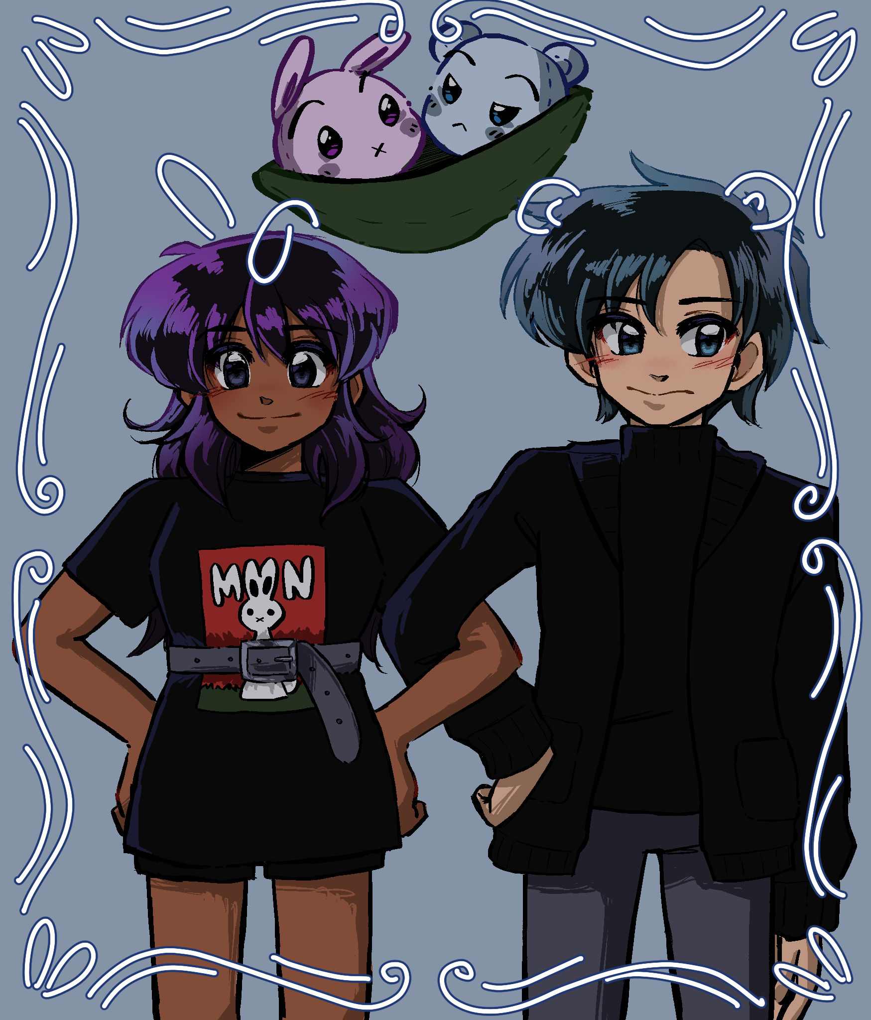 momo and emil locking arms