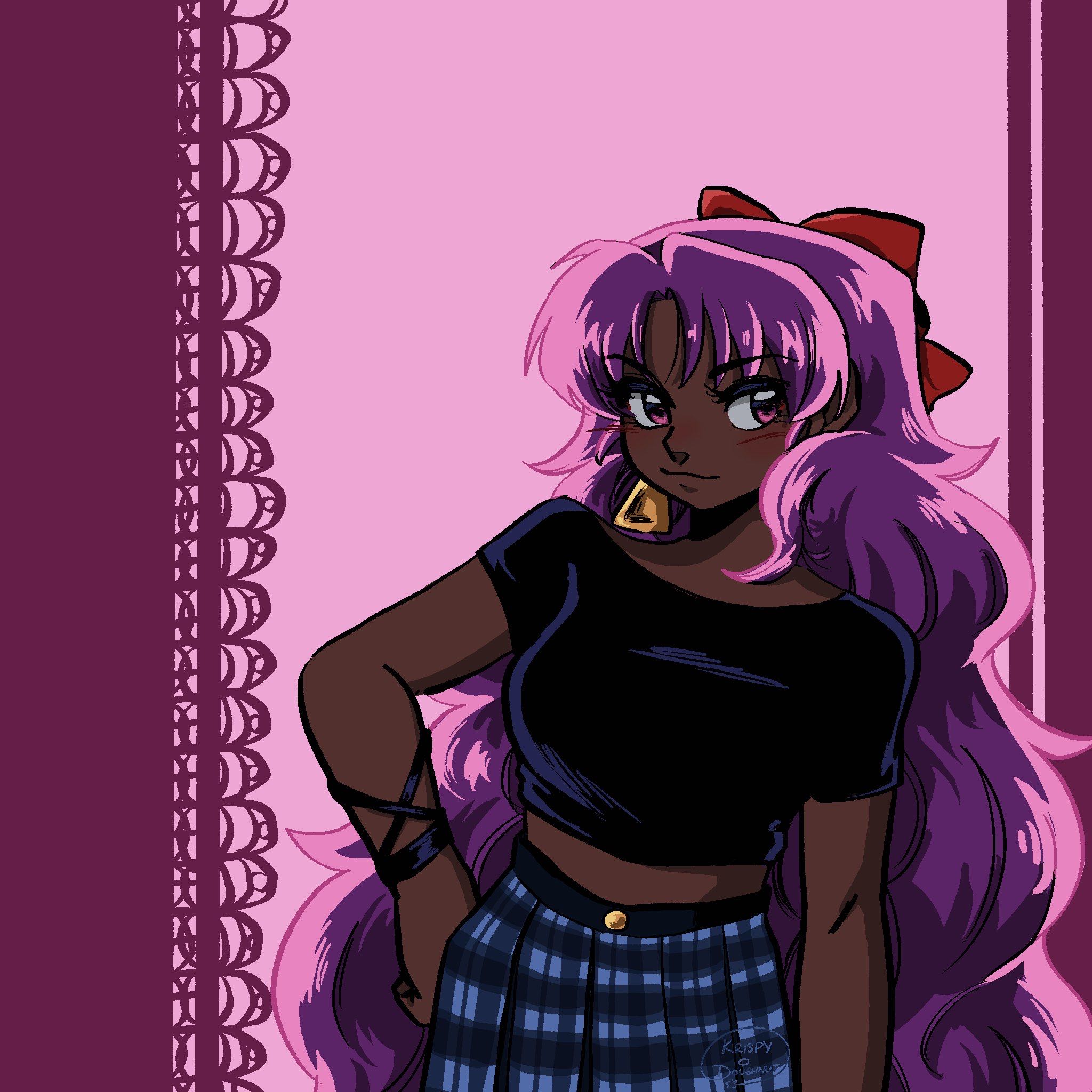 bellanca posing with her hand on her hip